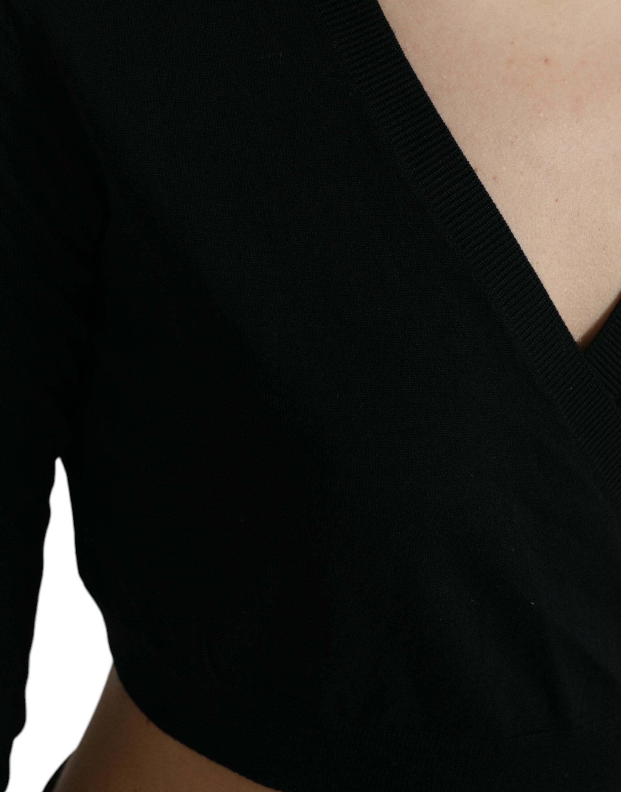 Dolce & Gabbana Black Wool V-neck Crossed Cardigan Sweater -   -  Dolce & Gabbana.