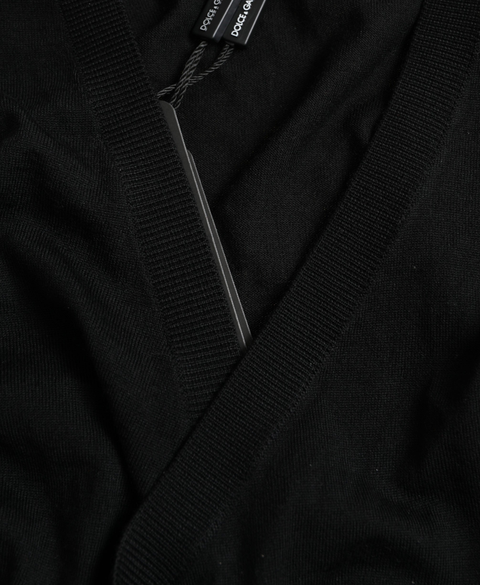 Dolce & Gabbana Black Wool V-neck Crossed Cardigan Sweater -   -  Dolce & Gabbana.
