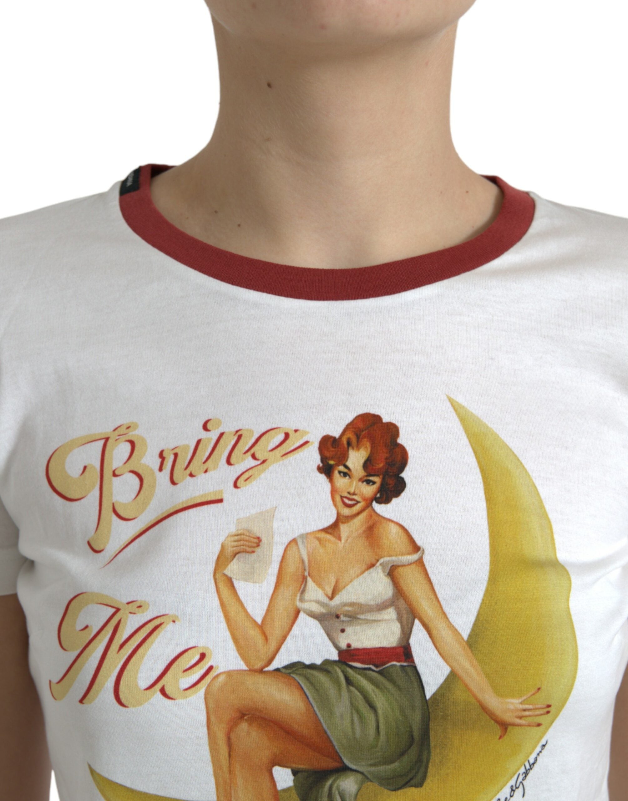 Dolce & Gabbana White Bring Me To The Moon T-shirt Top -   -  Dolce & Gabbana.