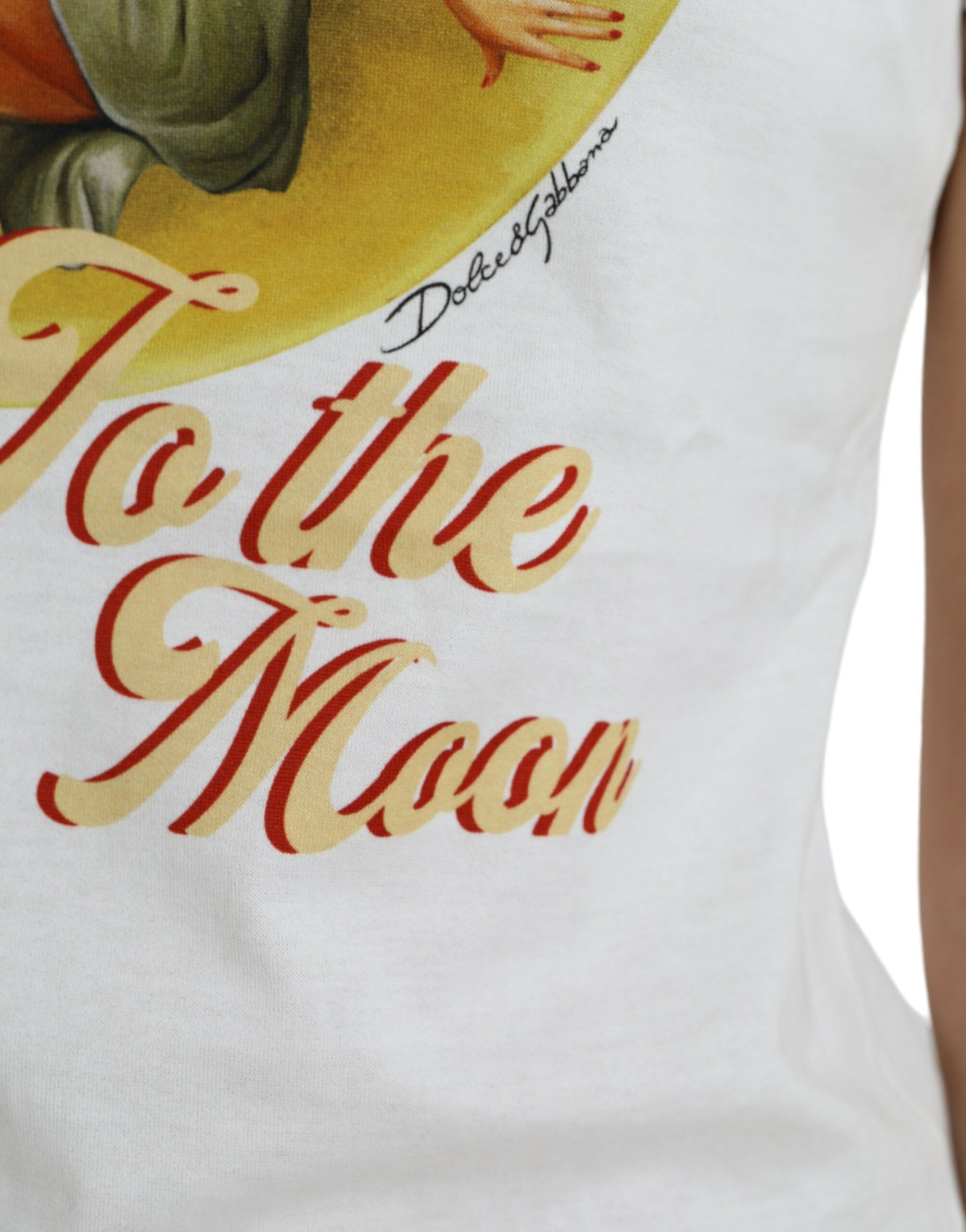 Dolce & Gabbana White Bring Me To The Moon T-shirt Top -   -  Dolce & Gabbana.