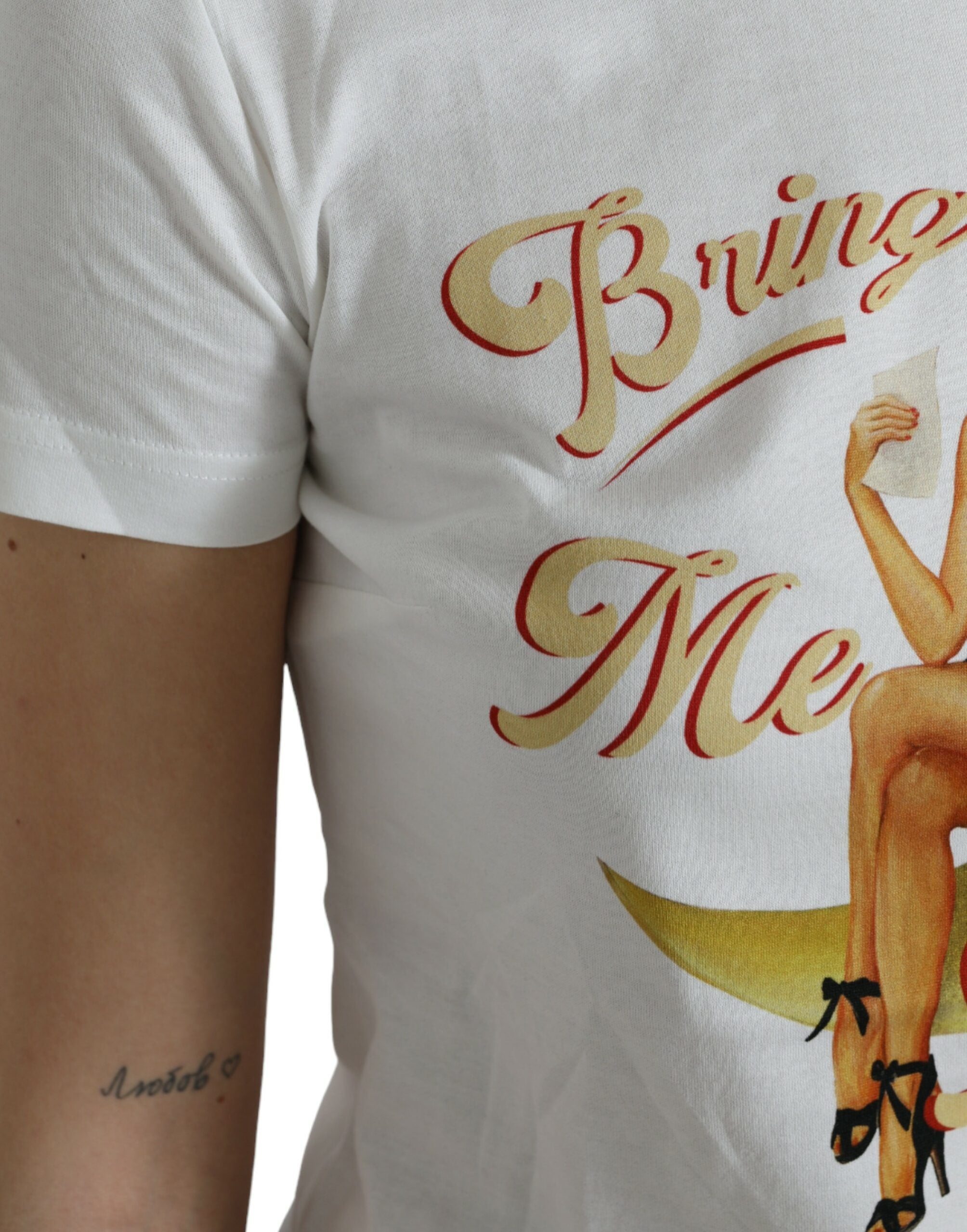 Dolce & Gabbana White Bring Me To The Moon T-shirt Top -   -  Dolce & Gabbana.