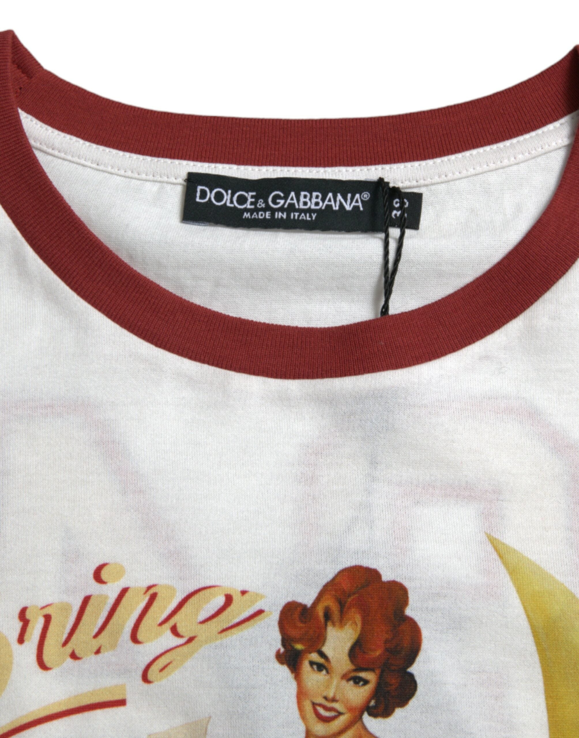 Dolce & Gabbana White Bring Me To The Moon T-shirt Top -   -  Dolce & Gabbana.