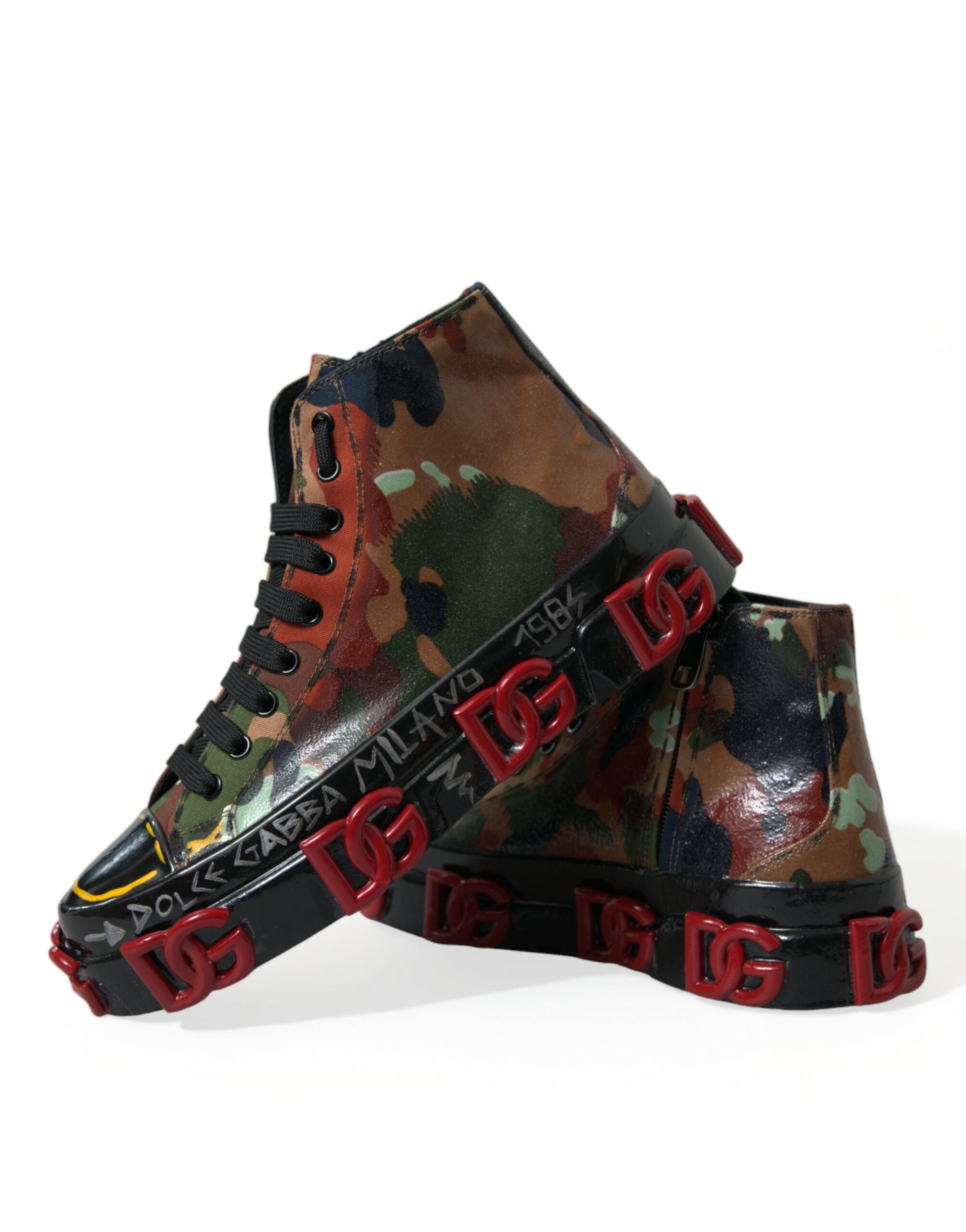 Dolce & Gabbana Multicolor Camouflage High Top Sneakers Shoes -   -  Dolce & Gabbana.