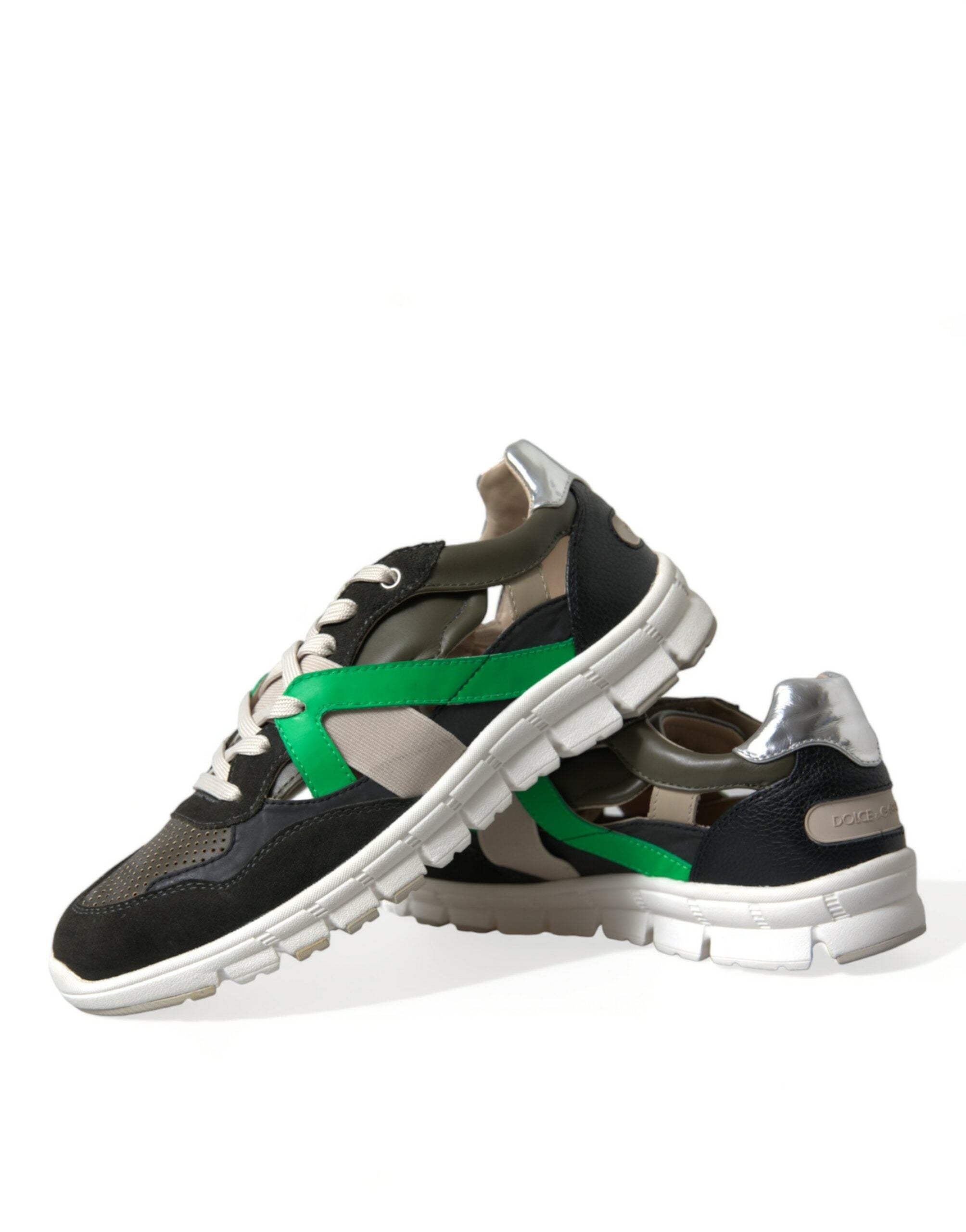Dolce & Gabbana Multicolor Leather Suede Low Top Sneakers Shoes -   -  Dolce & Gabbana.