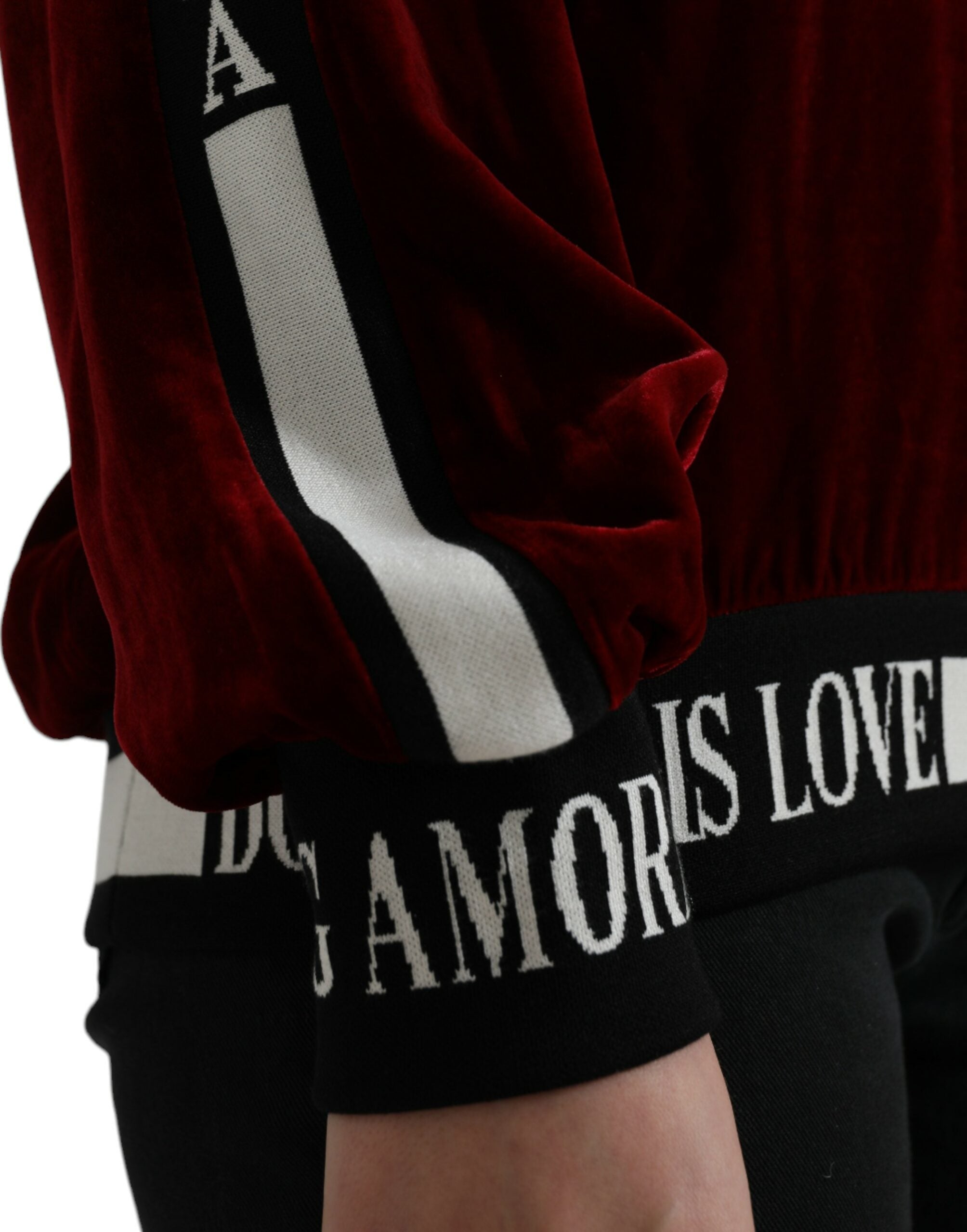Dolce & Gabbana Bordeaux Velvet Round Neck Pullover Sweater -   -  Dolce & Gabbana.