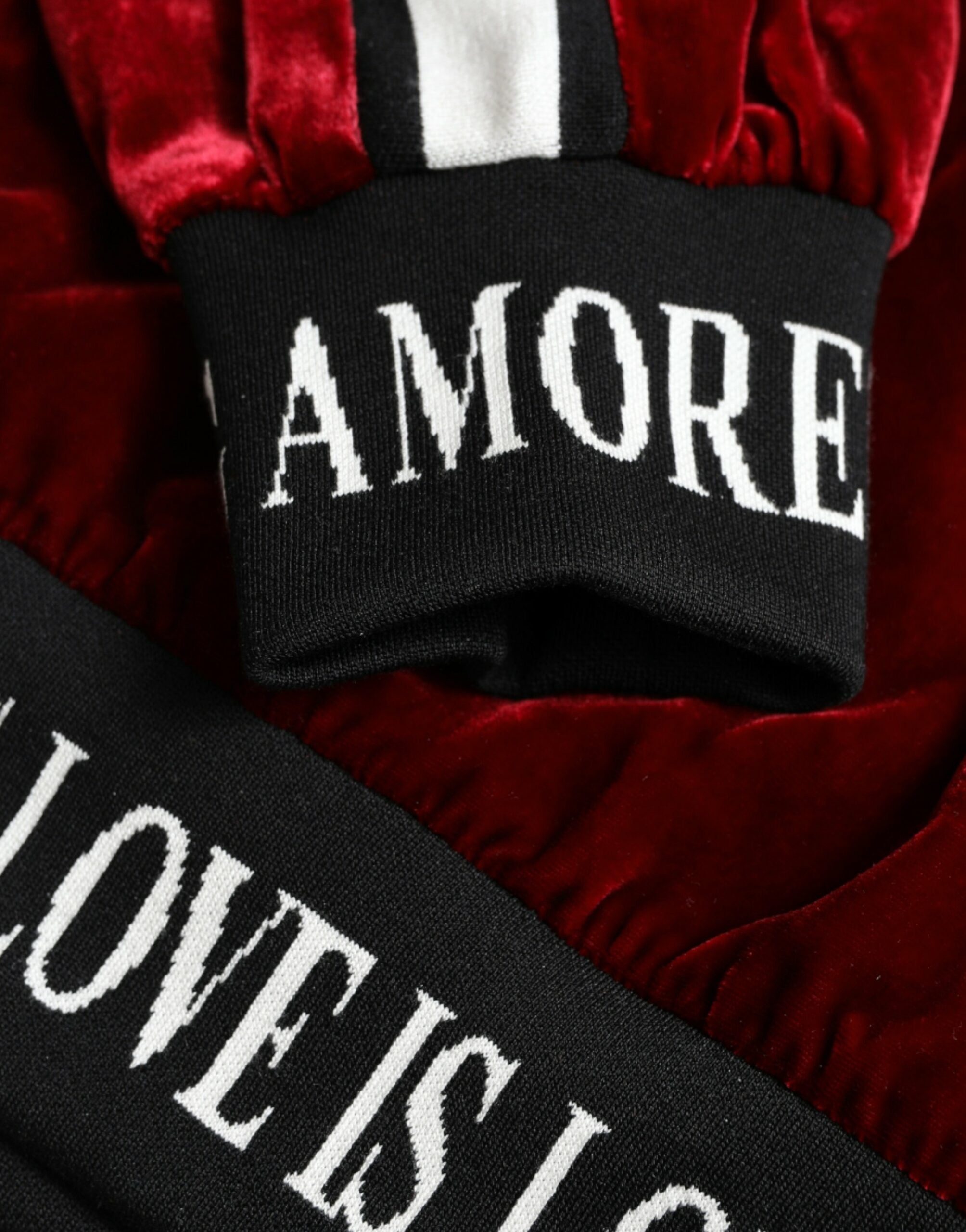 Dolce & Gabbana Bordeaux Velvet Round Neck Pullover Sweater -   -  Dolce & Gabbana.