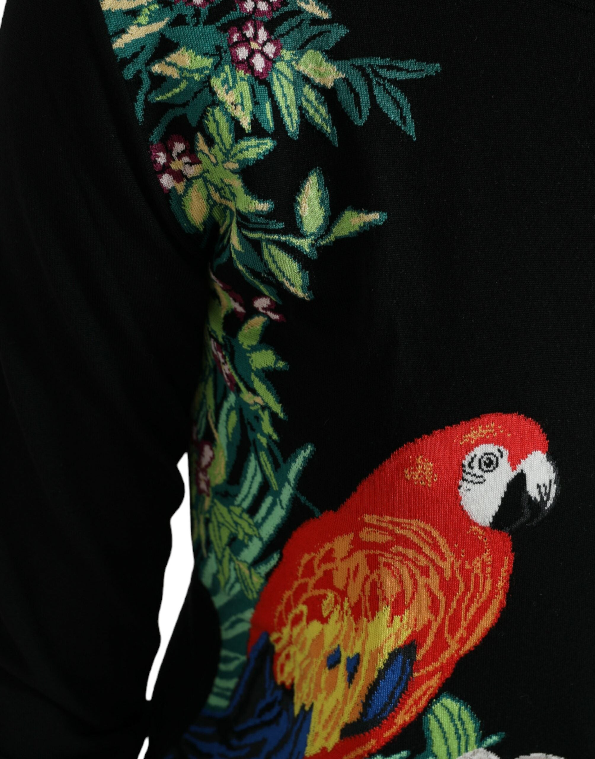 Dolce & Gabbana Black Bird Wool Long Sleeve Cardigan Sweater -   -  Dolce & Gabbana.