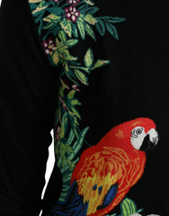 Dolce & Gabbana Black Bird Wool Long Sleeve Cardigan Sweater -   -  Dolce & Gabbana.