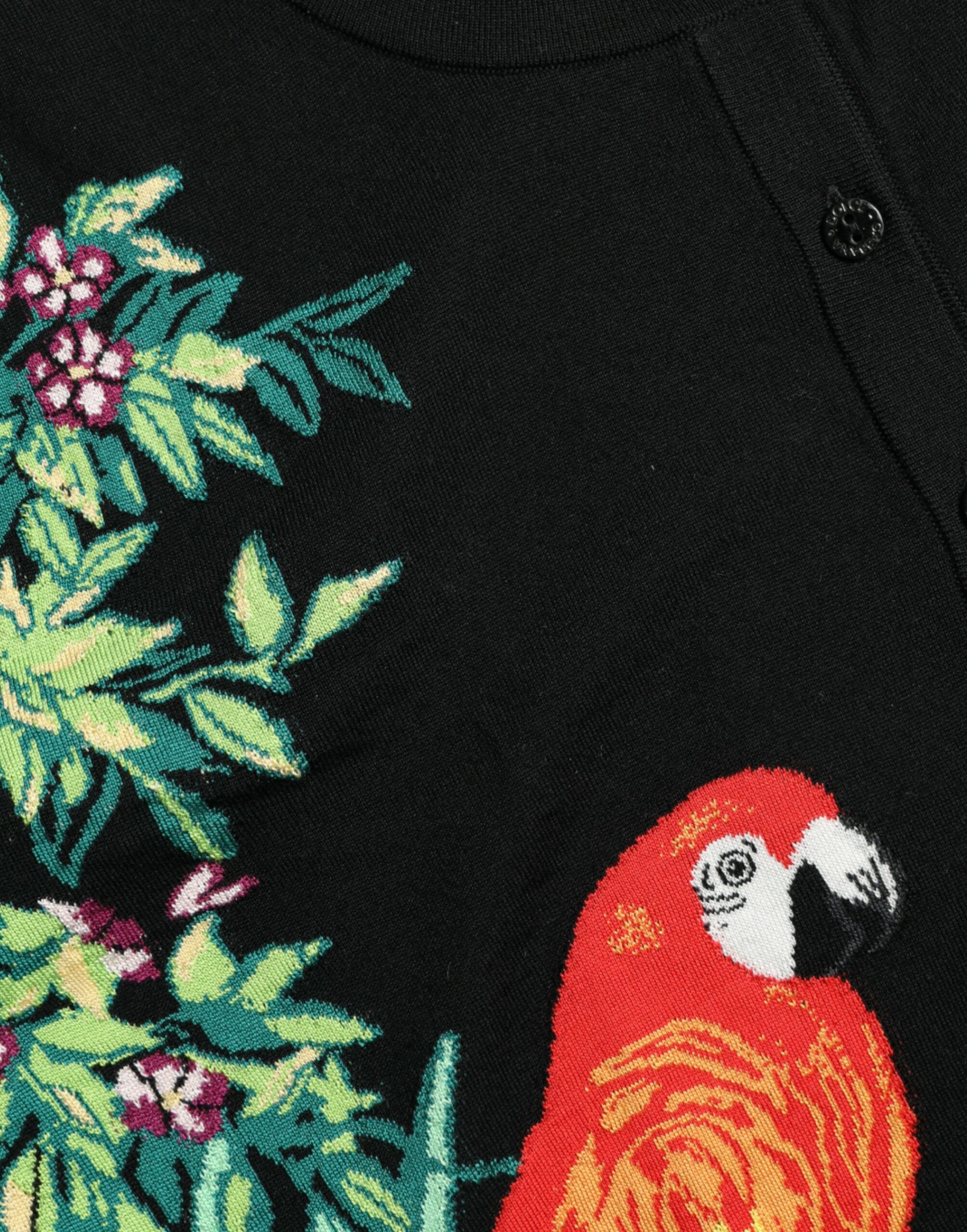 Dolce & Gabbana Black Bird Wool Long Sleeve Cardigan Sweater -   -  Dolce & Gabbana.