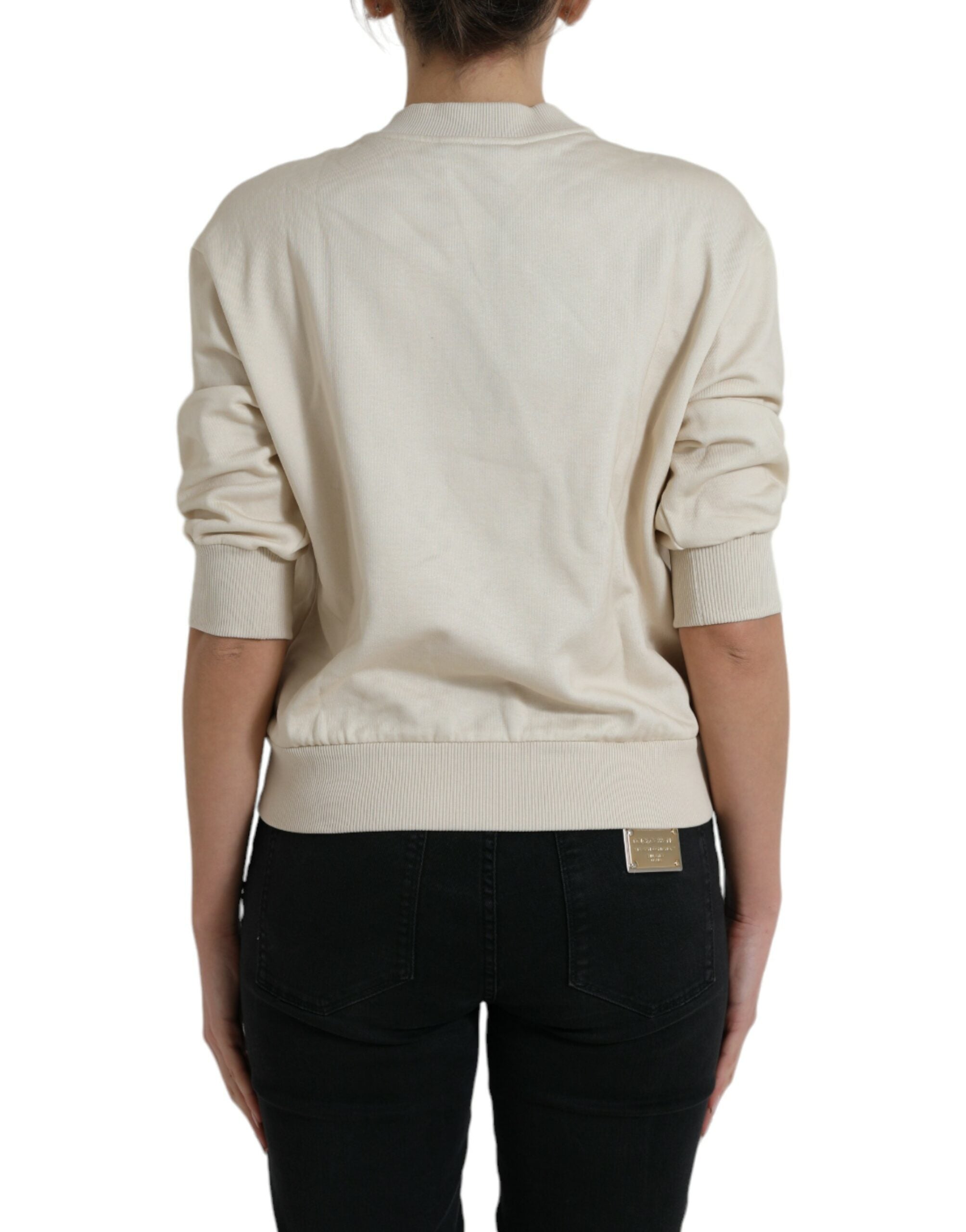 Dolce & Gabbana Beige Jungle Printed Cotton Pullover Sweater -   -  Dolce & Gabbana.