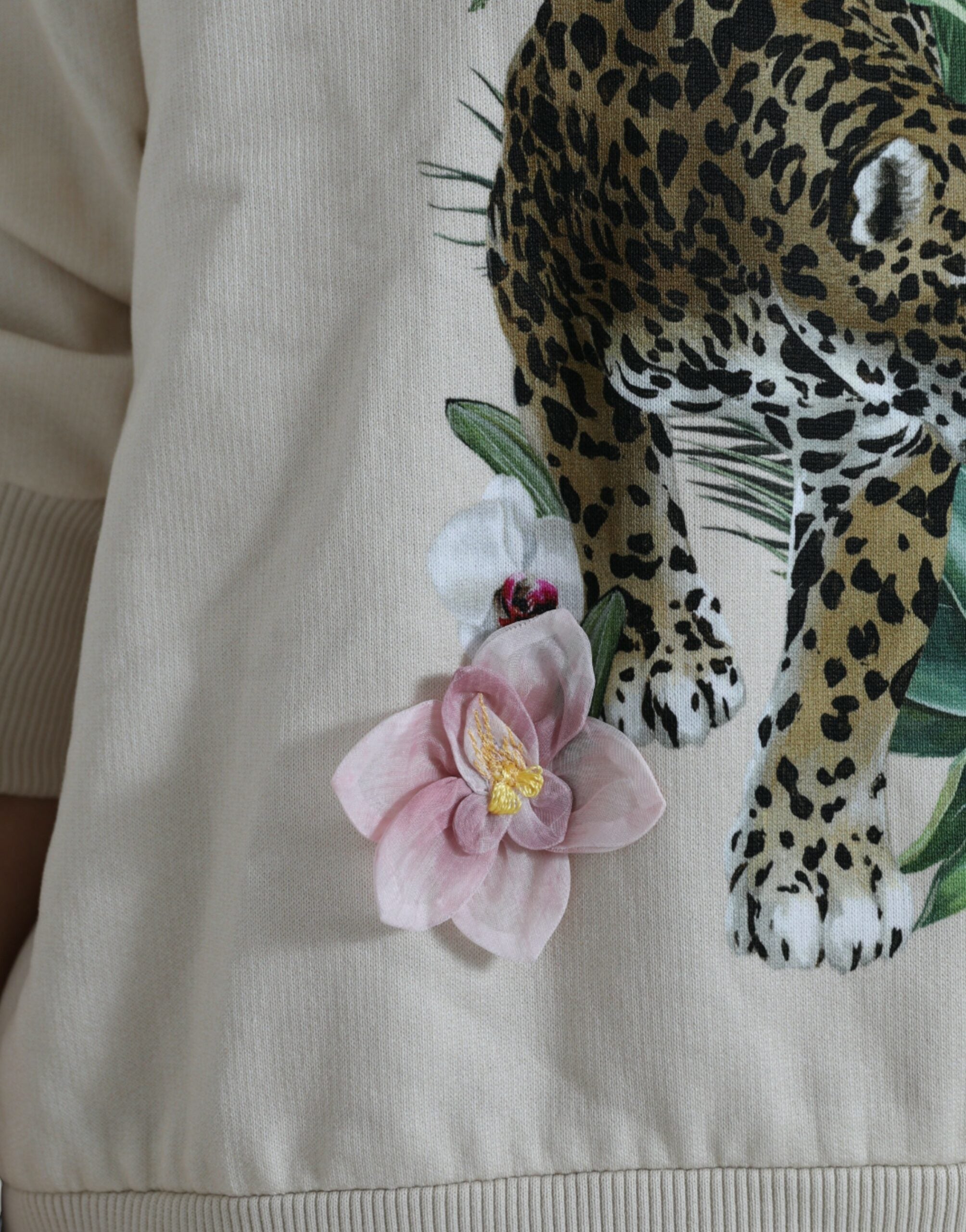 Dolce & Gabbana Beige Jungle Printed Cotton Pullover Sweater -   -  Dolce & Gabbana.