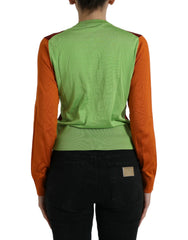 Dolce & Gabbana Multicolor Silk Crewneck Cardigan Sweater -   -  Dolce & Gabbana.