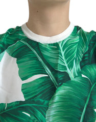 Dolce & Gabbana White Banana Leaf Print Crew Neck Tank Top -   -  Dolce & Gabbana.