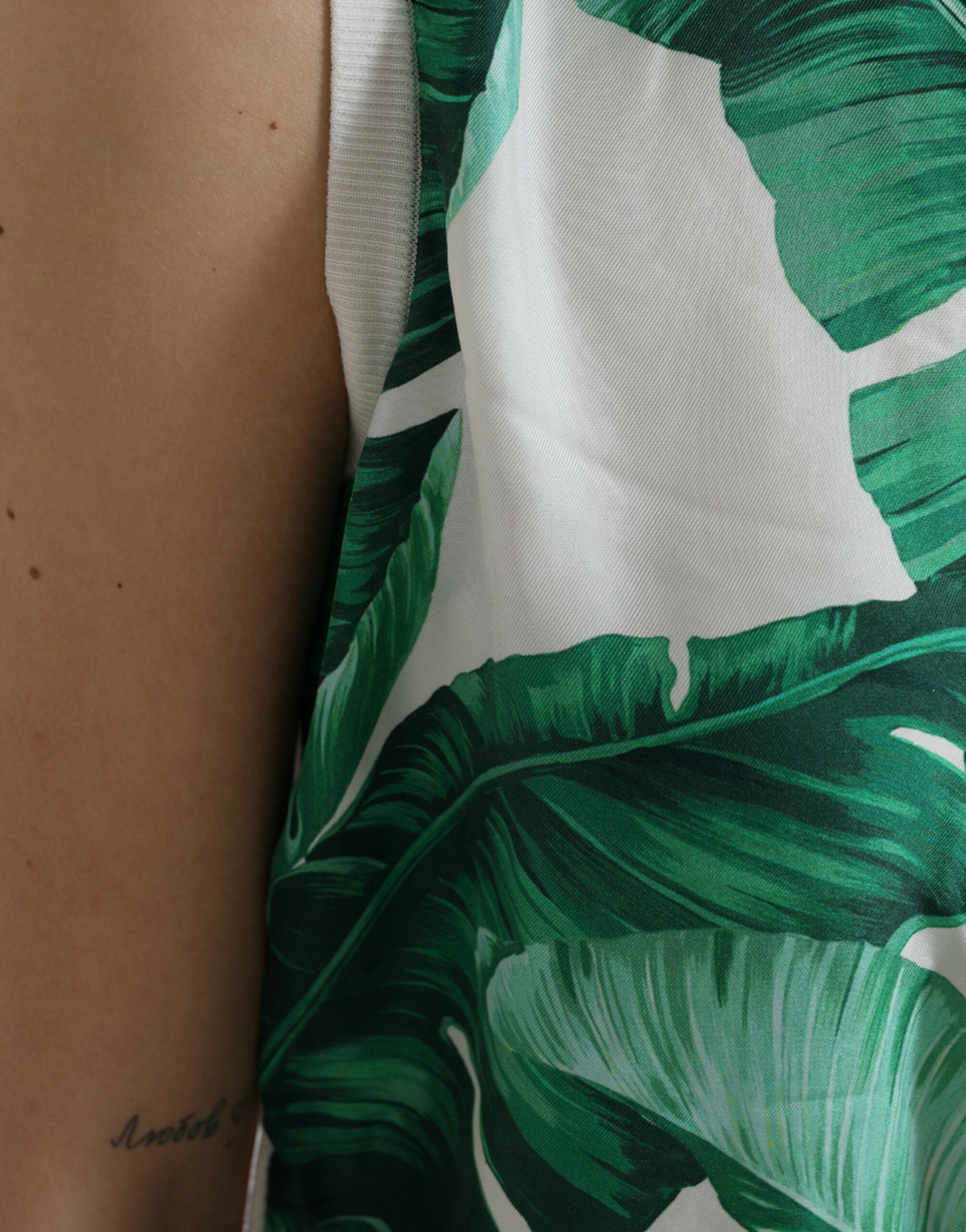 Dolce & Gabbana White Banana Leaf Print Crew Neck Tank Top -   -  Dolce & Gabbana.