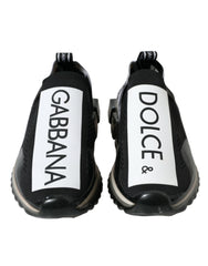 Dolce & Gabbana Black White Slip On Sneakers Sorrento Shoes -   -  Dolce & Gabbana.