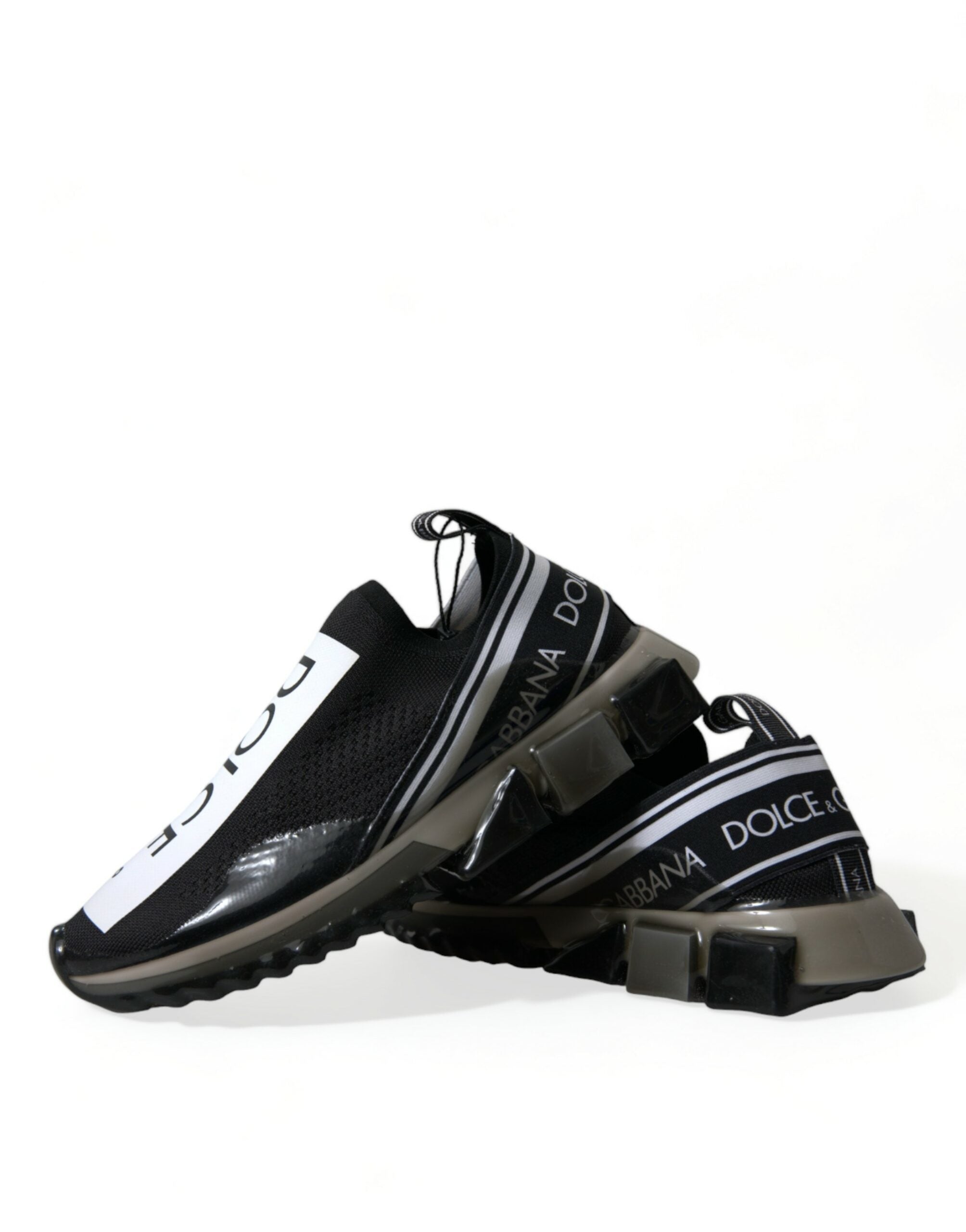Dolce & Gabbana Black White Slip On Sneakers Sorrento Shoes -   -  Dolce & Gabbana.
