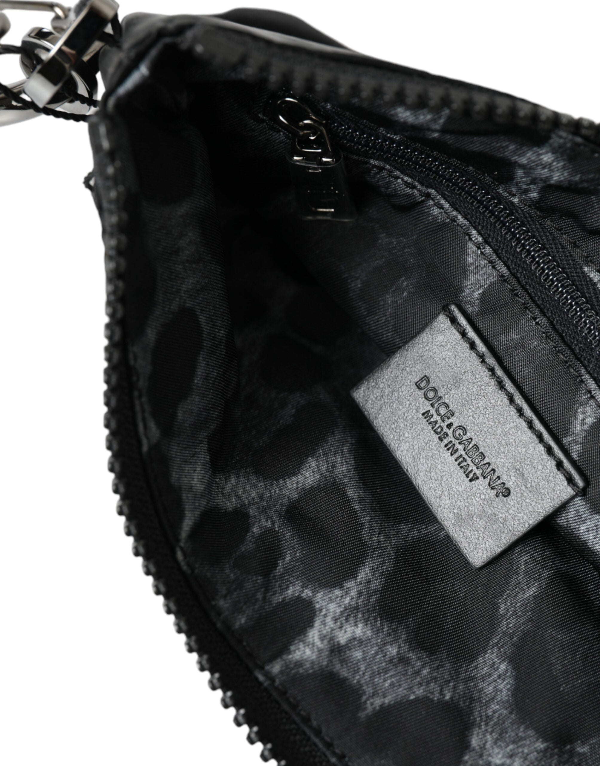 Dolce & Gabbana Black Nylon Logo Plaque Keyring Pouch Clutch Bag -   -  Dolce & Gabbana.