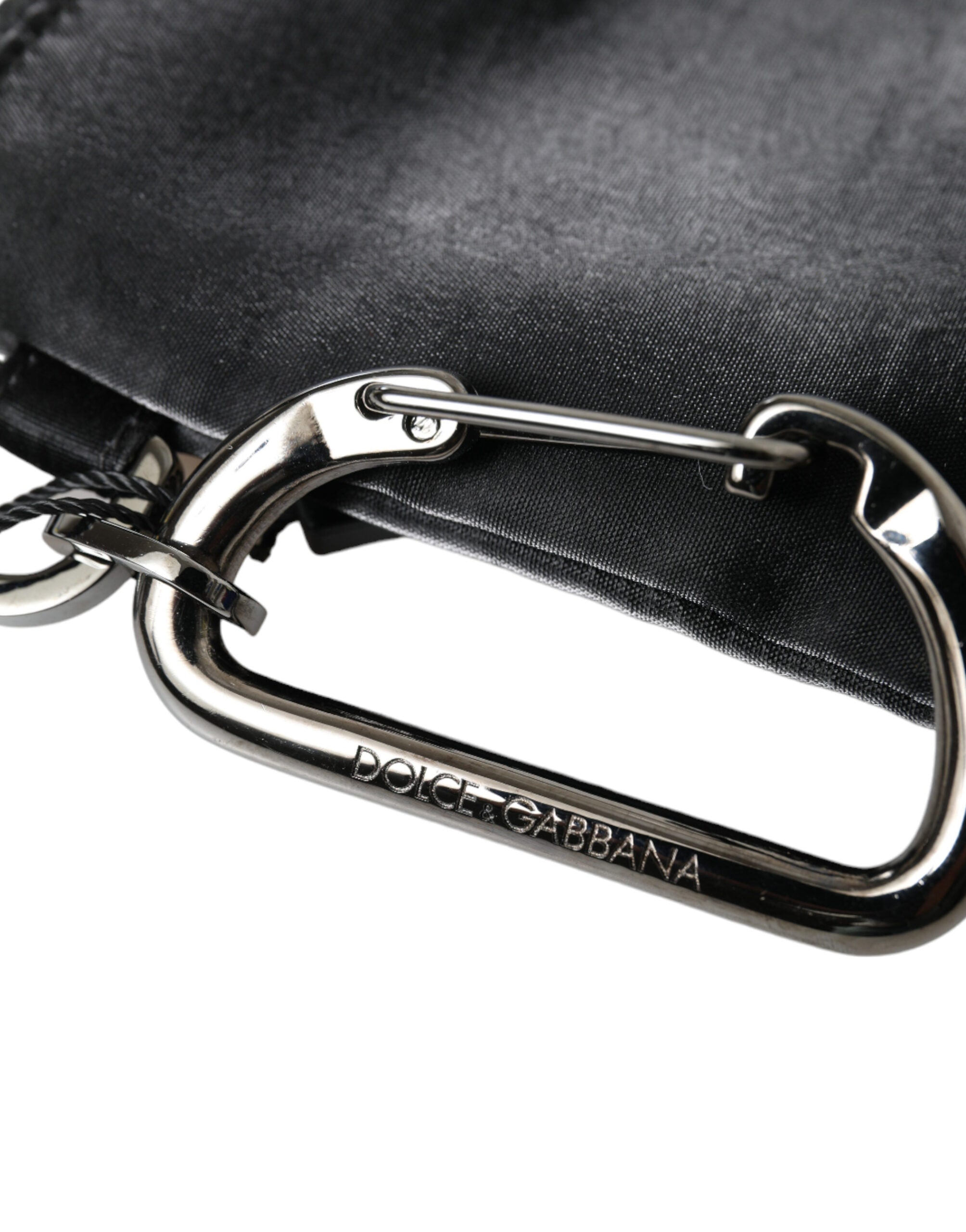 Dolce & Gabbana Black Nylon Logo Plaque Keyring Pouch Clutch Bag -   -  Dolce & Gabbana.