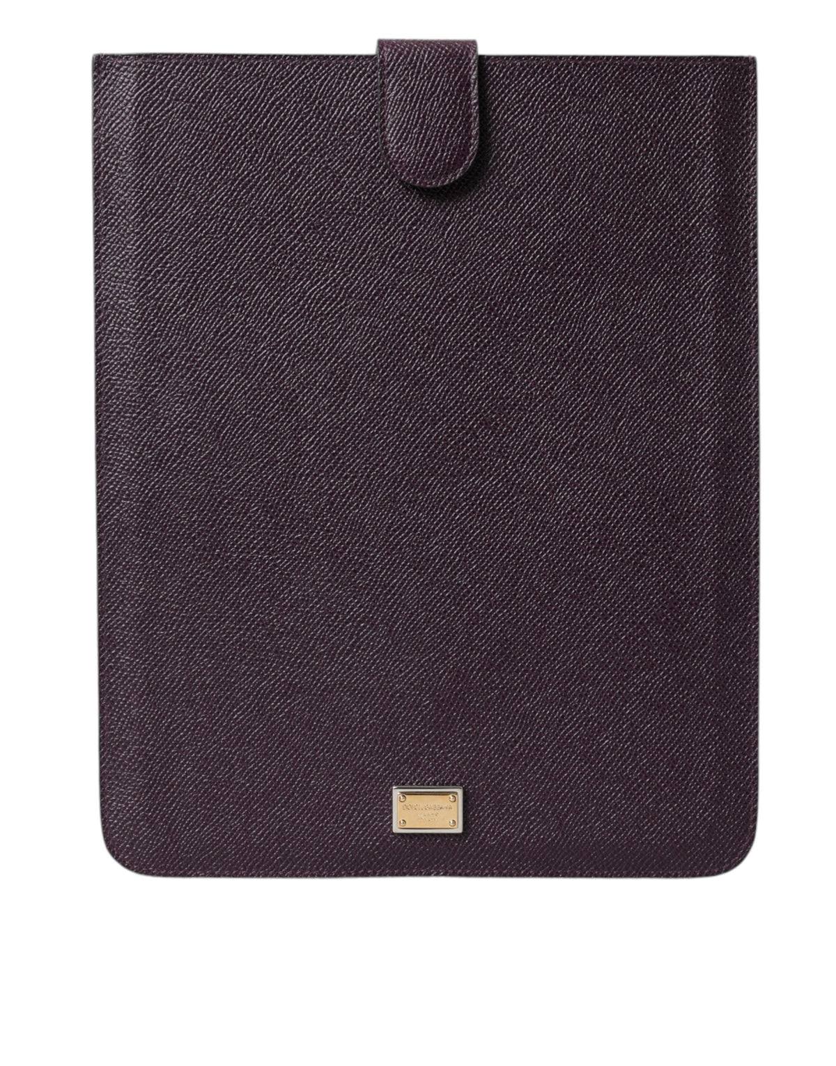 Dolce & Gabbana Dark Brown Leather Logo Plaque Cover Sleeve Tablet Case -   -  Dolce & Gabbana.