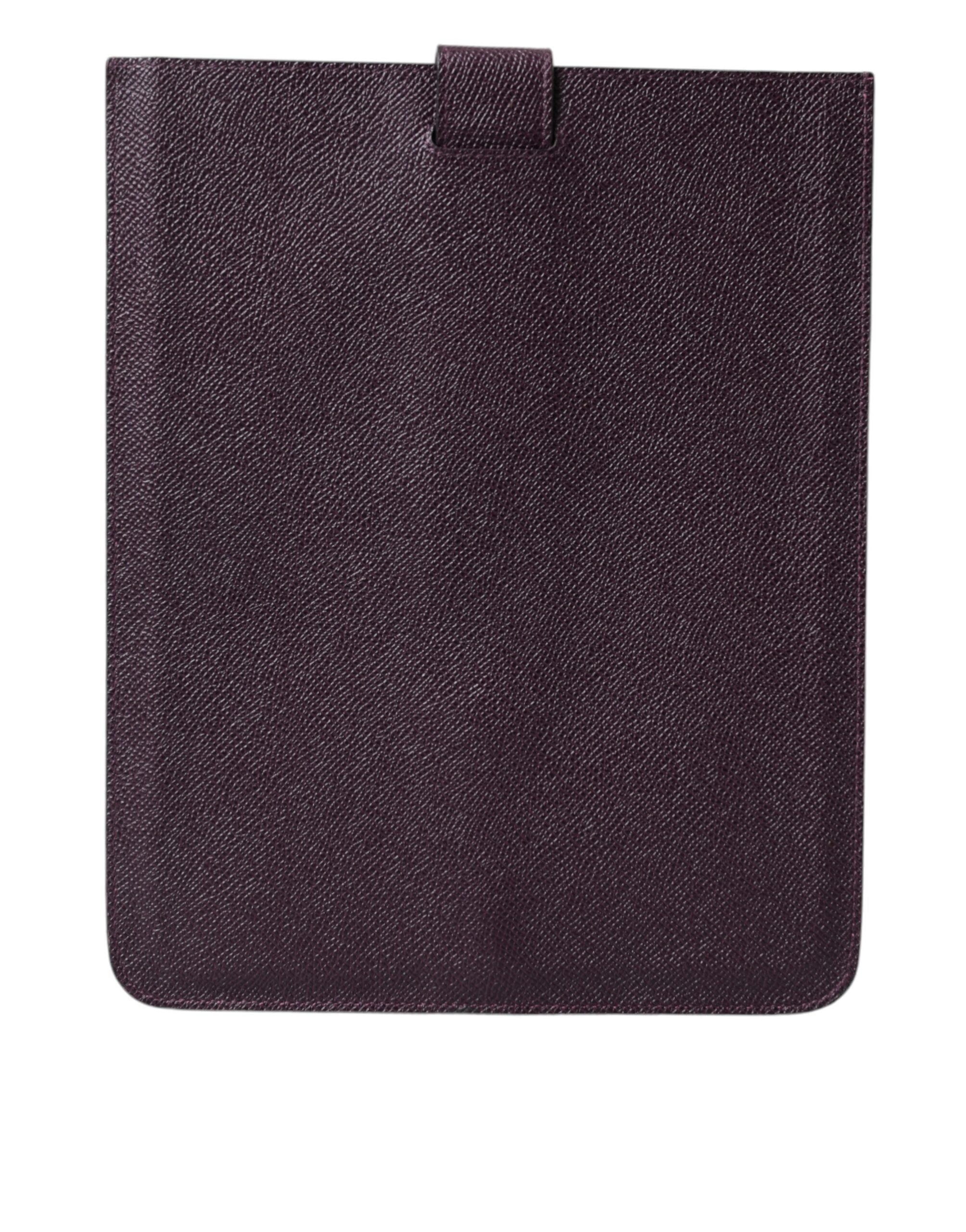 Dolce & Gabbana Dark Brown Leather Logo Plaque Cover Sleeve Tablet Case -   -  Dolce & Gabbana.