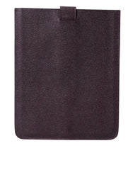 Dolce & Gabbana Dark Brown Leather Logo Plaque Cover Sleeve Tablet Case -   -  Dolce & Gabbana.