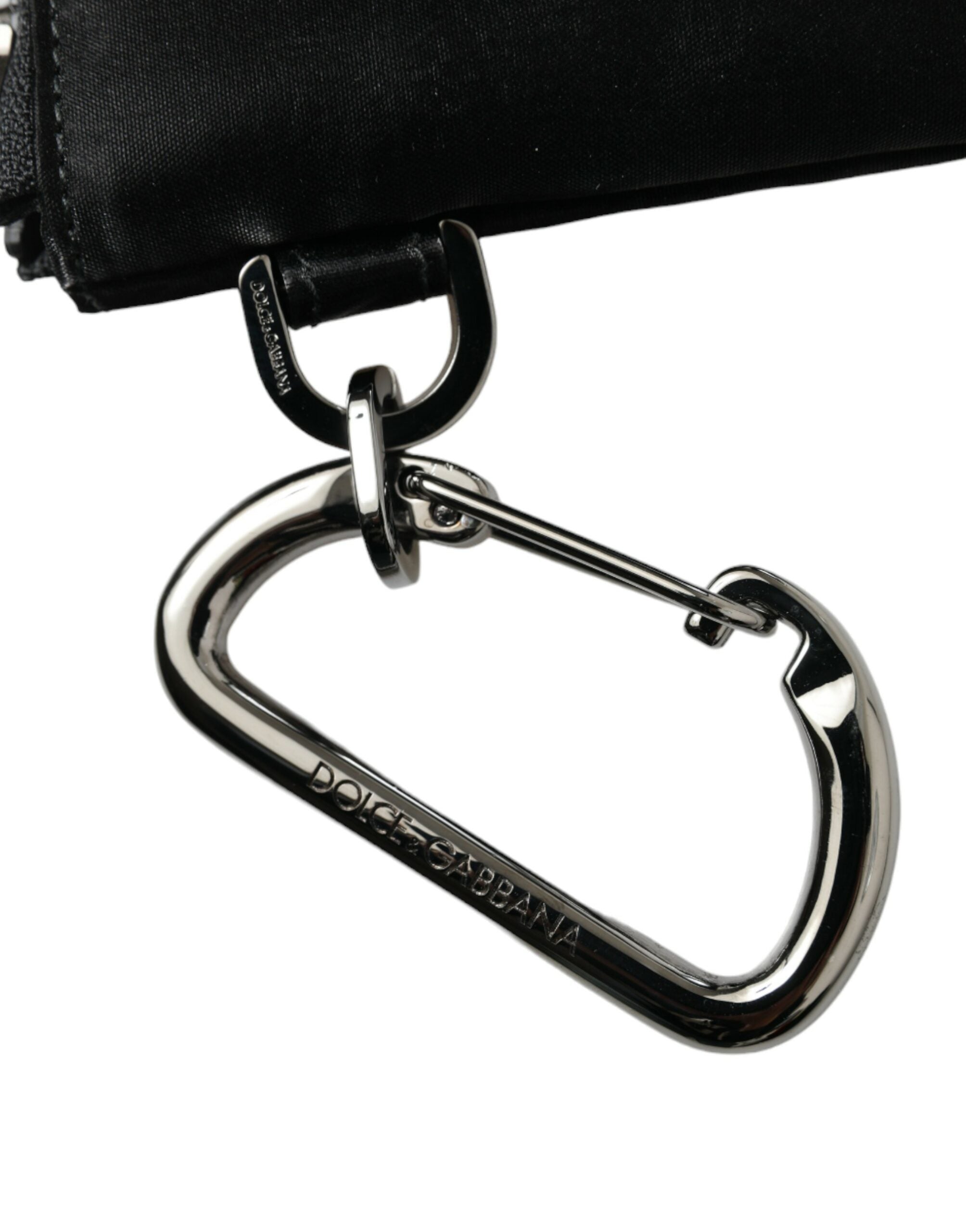 Dolce & Gabbana Black Nylon Logo Plaque Keyring Pouch Clutch Bag -   -  Dolce & Gabbana.