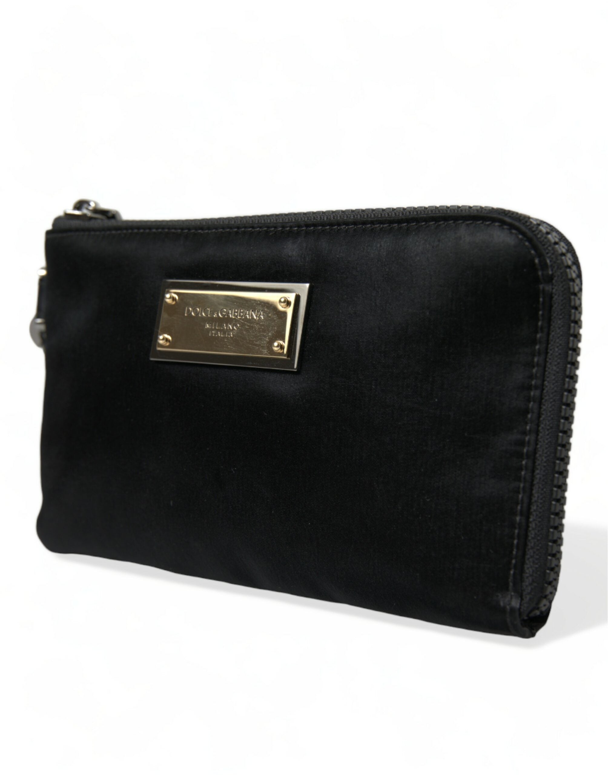 Dolce & Gabbana Black Nylon Logo Plaque Keyring Pouch Clutch Bag -   -  Dolce & Gabbana.