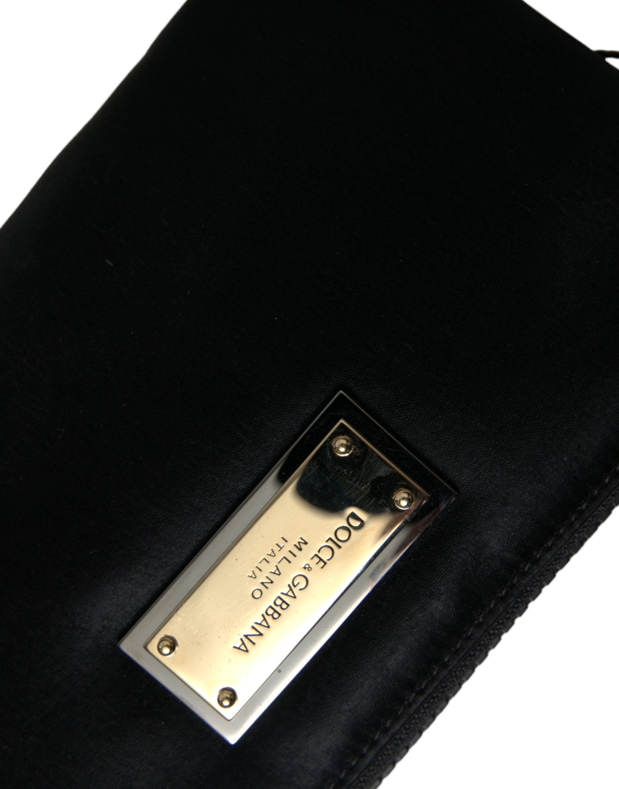 Dolce & Gabbana Black Nylon Logo Plaque Keyring Pouch Clutch Bag -   -  Dolce & Gabbana.