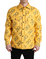 Dolce & Gabbana Yellow Logo Padded Buttoned Blouson Jacket -   -  Dolce & Gabbana.