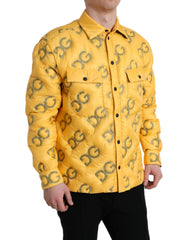 Dolce & Gabbana Yellow Logo Padded Buttoned Blouson Jacket -   -  Dolce & Gabbana.