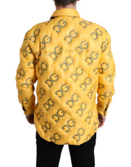Dolce & Gabbana Yellow Logo Padded Buttoned Blouson Jacket -   -  Dolce & Gabbana.