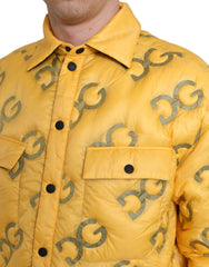 Dolce & Gabbana Yellow Logo Padded Buttoned Blouson Jacket -   -  Dolce & Gabbana.