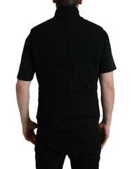 Dolce & Gabbana Black Rayon Buttoned Vest Logo Jacket -   -  Dolce & Gabbana.
