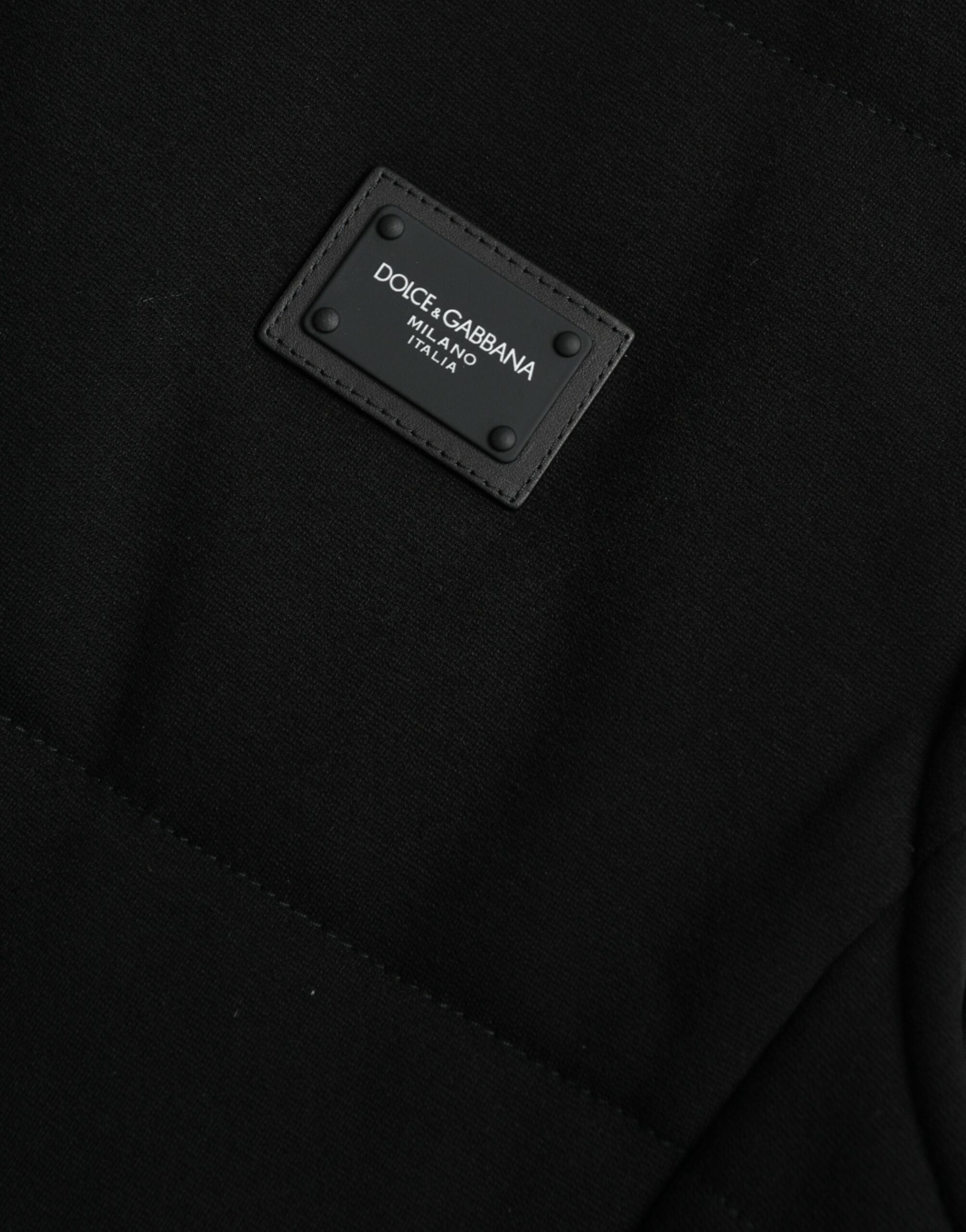 Dolce & Gabbana Black Rayon Buttoned Vest Logo Jacket -   -  Dolce & Gabbana.