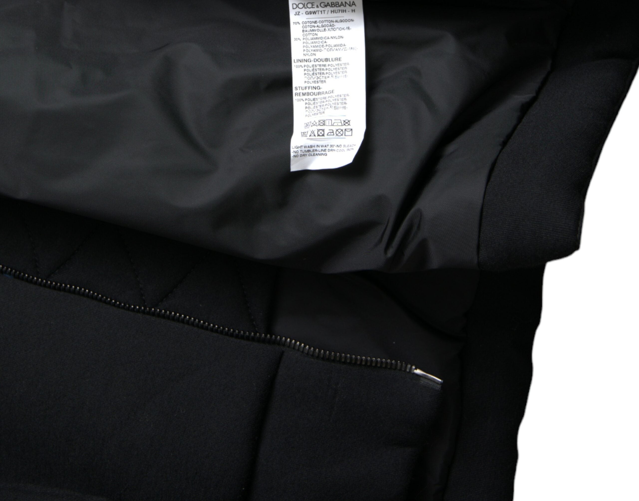 Dolce & Gabbana Black Cotton Hooded Logo Bomber Jacket -   -  Dolce & Gabbana.