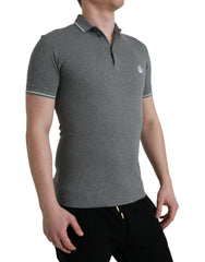 Dolce & Gabbana Gray Collared Short Sleeve Crown T-shirt -   -  Dolce & Gabbana.