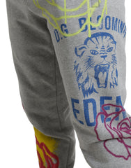 Dolce & Gabbana Gray Cotton Graffiti Sweatpants Jogger Pants -   -  Dolce & Gabbana.