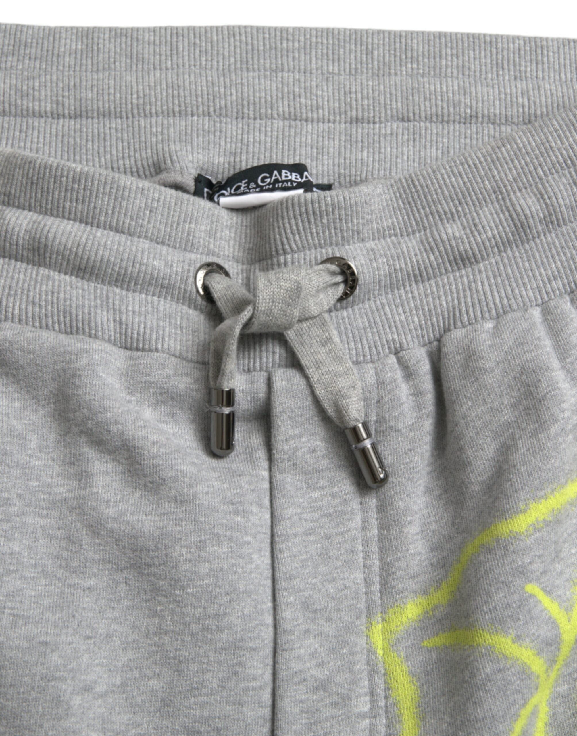 Dolce & Gabbana Gray Cotton Graffiti Sweatpants Jogger Pants -   -  Dolce & Gabbana.