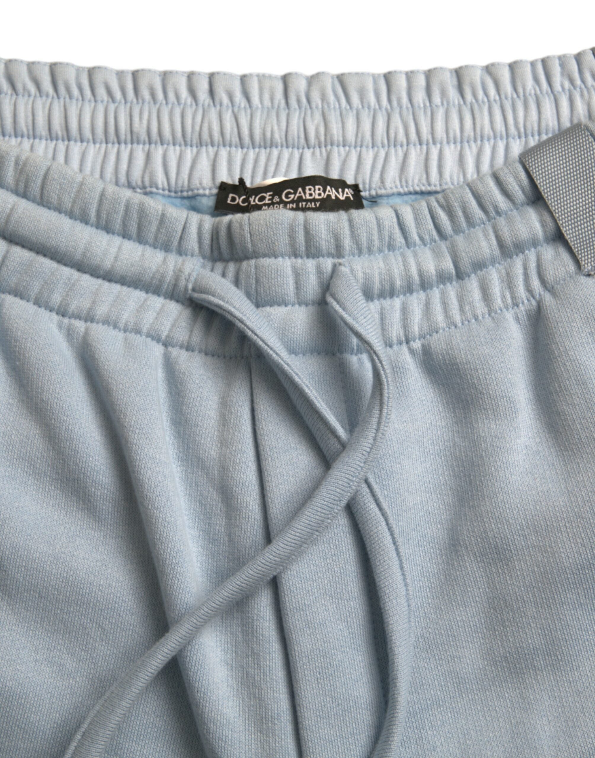 Dolce & Gabbana Light Blue Cotton Sweatpants Men Jogger Pants -   -  Dolce & Gabbana.