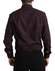Dolce & Gabbana Maroon Jacquard Formal Dress MARTINI Shirt -   -  Dolce & Gabbana.