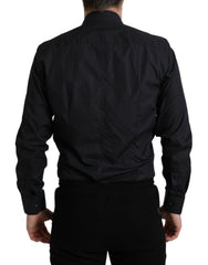 Dolce & Gabbana Navy Blue Cotton Collared Formal Dress Shirt -   -  Dolce & Gabbana.