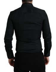 Dolce & Gabbana Black Cotton Stretch Slim Formal Dress Shirt -   -  Dolce & Gabbana.
