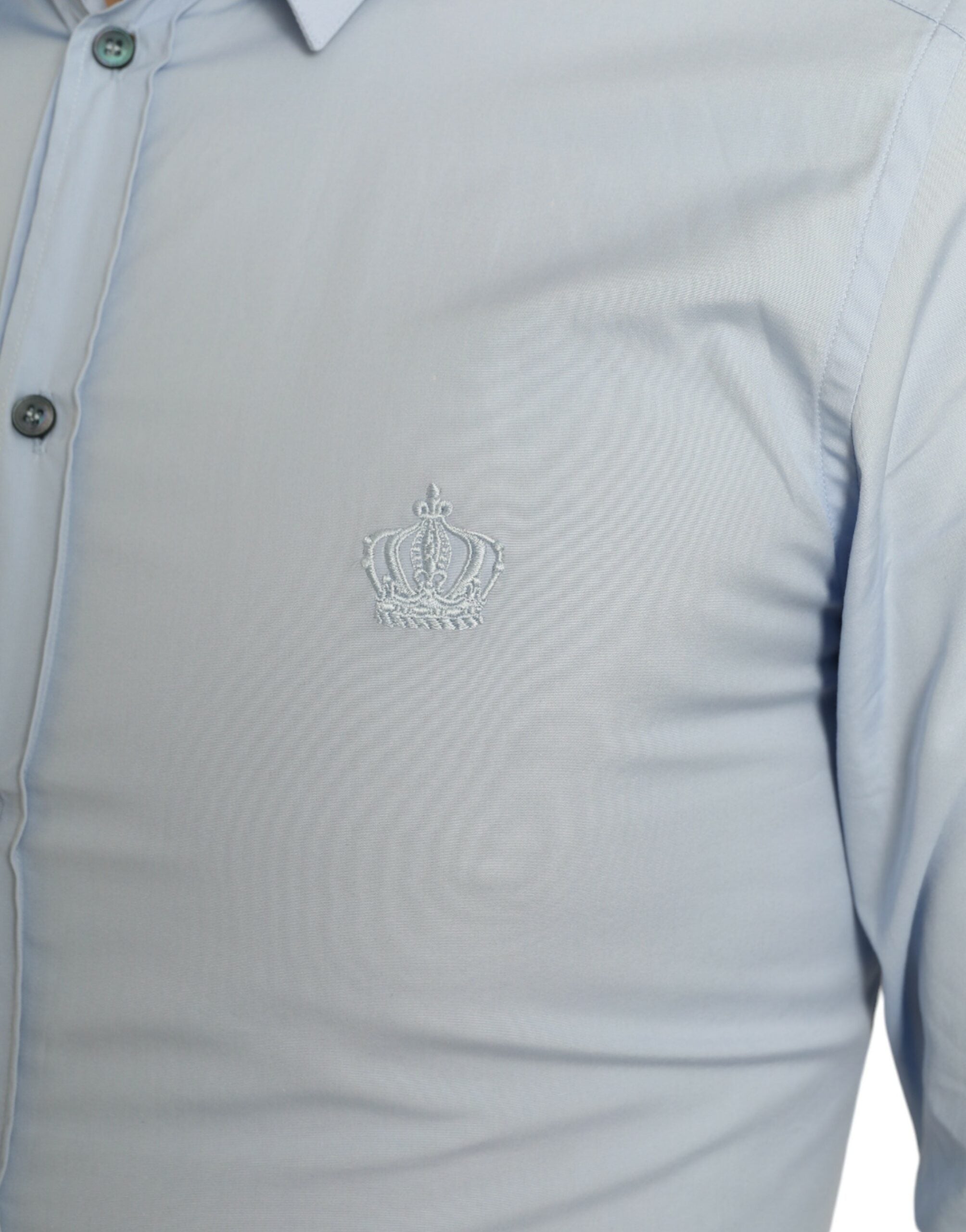 Dolce & Gabbana Sky Blue Cotton Men Formal GOLD Dress Shirt -   -  Dolce & Gabbana.