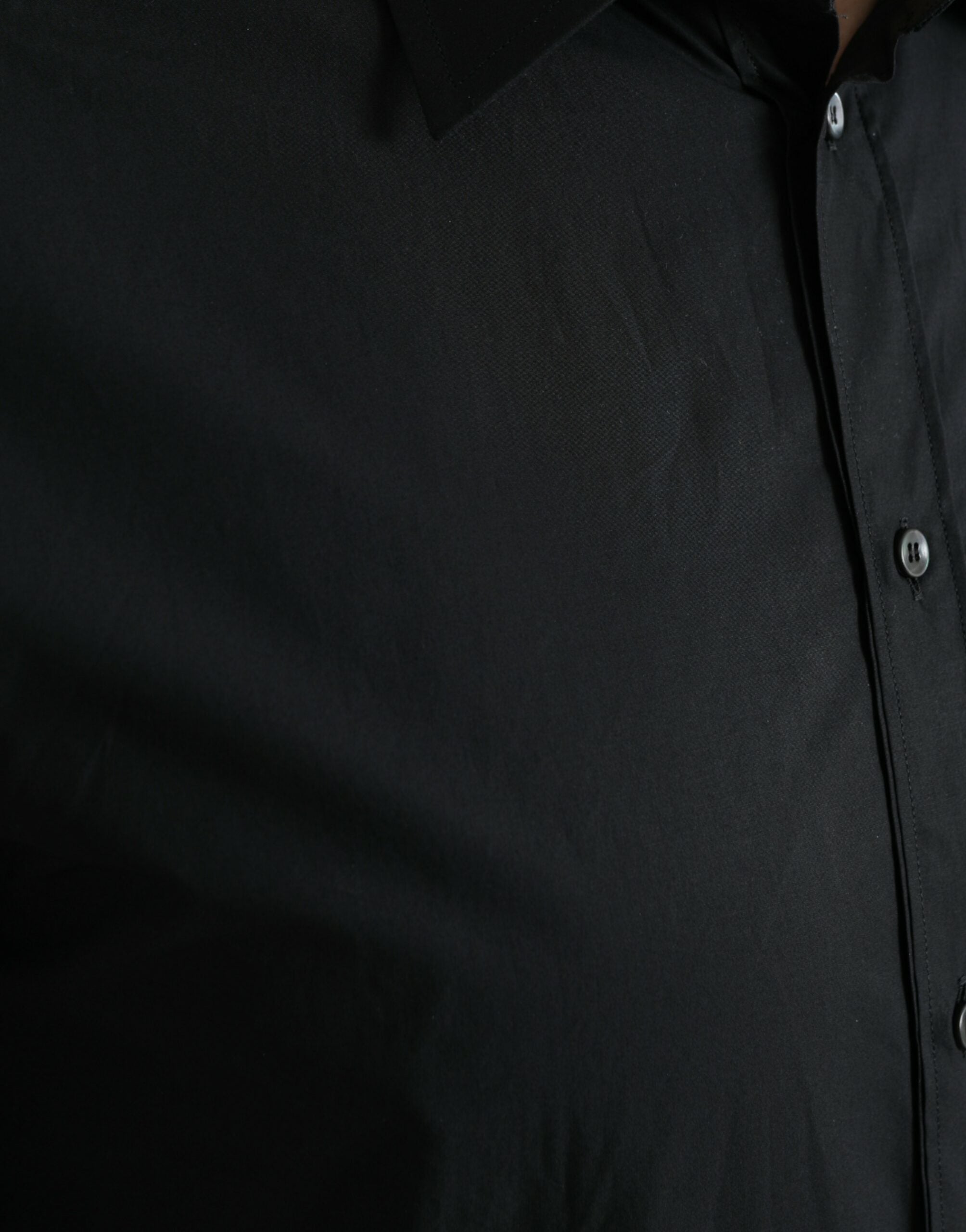 Dolce & Gabbana Black Cotton Men Formal GOLD Dress Shirt -   -  Dolce & Gabbana.