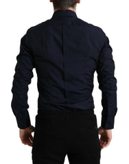 Dolce & Gabbana Navy Blue Slim Fit Formal GOLD Dress Shirt -   -  Dolce & Gabbana.