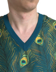 Dolce & Gabbana Green Peacock Feather Pullover Sweater -   -  Dolce & Gabbana.