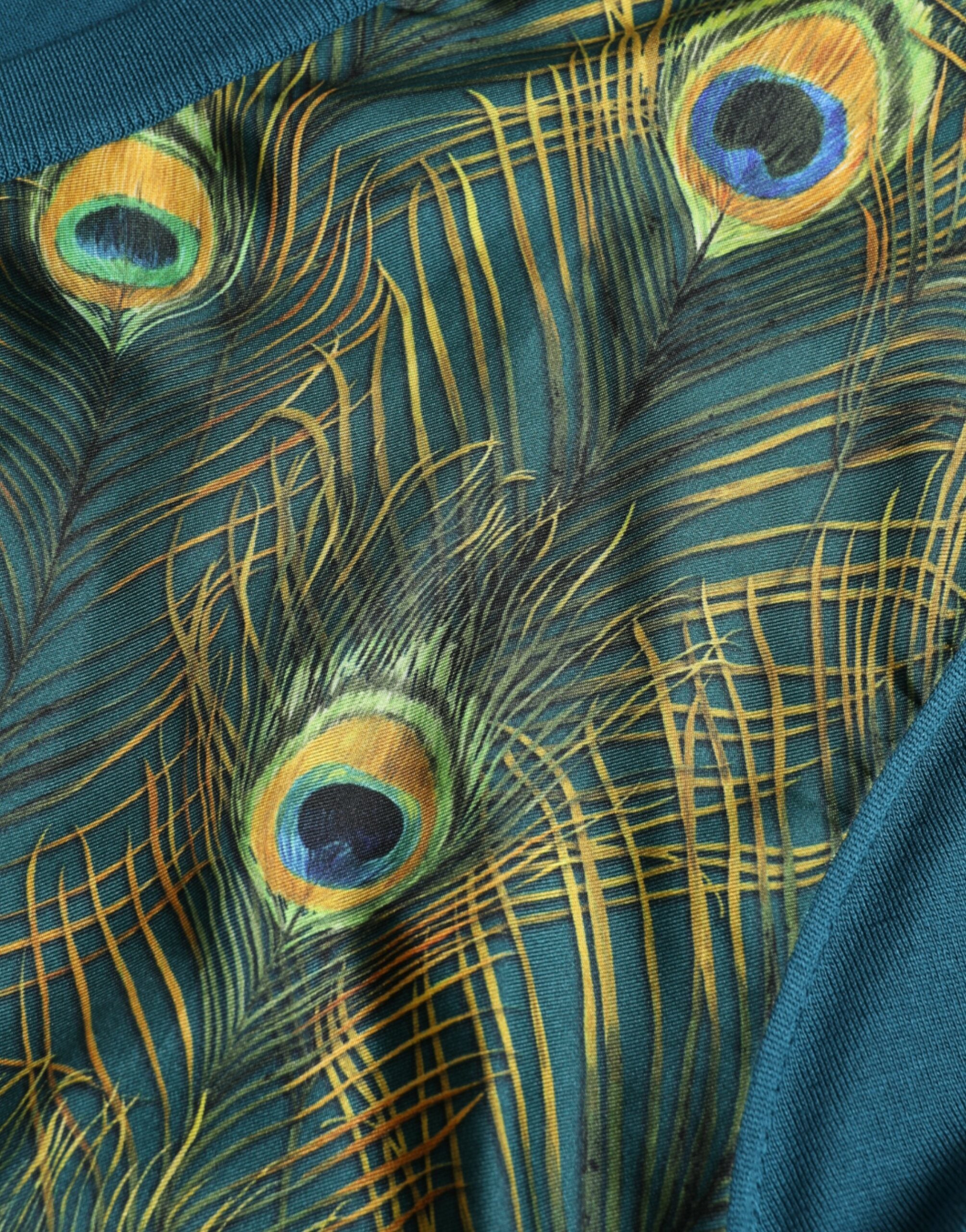 Dolce & Gabbana Green Peacock Feather Pullover Sweater -   -  Dolce & Gabbana.