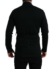 Dolce & Gabbana Black Cashmere Long Sleeves Belted Wrap Robe -   -  Dolce & Gabbana.