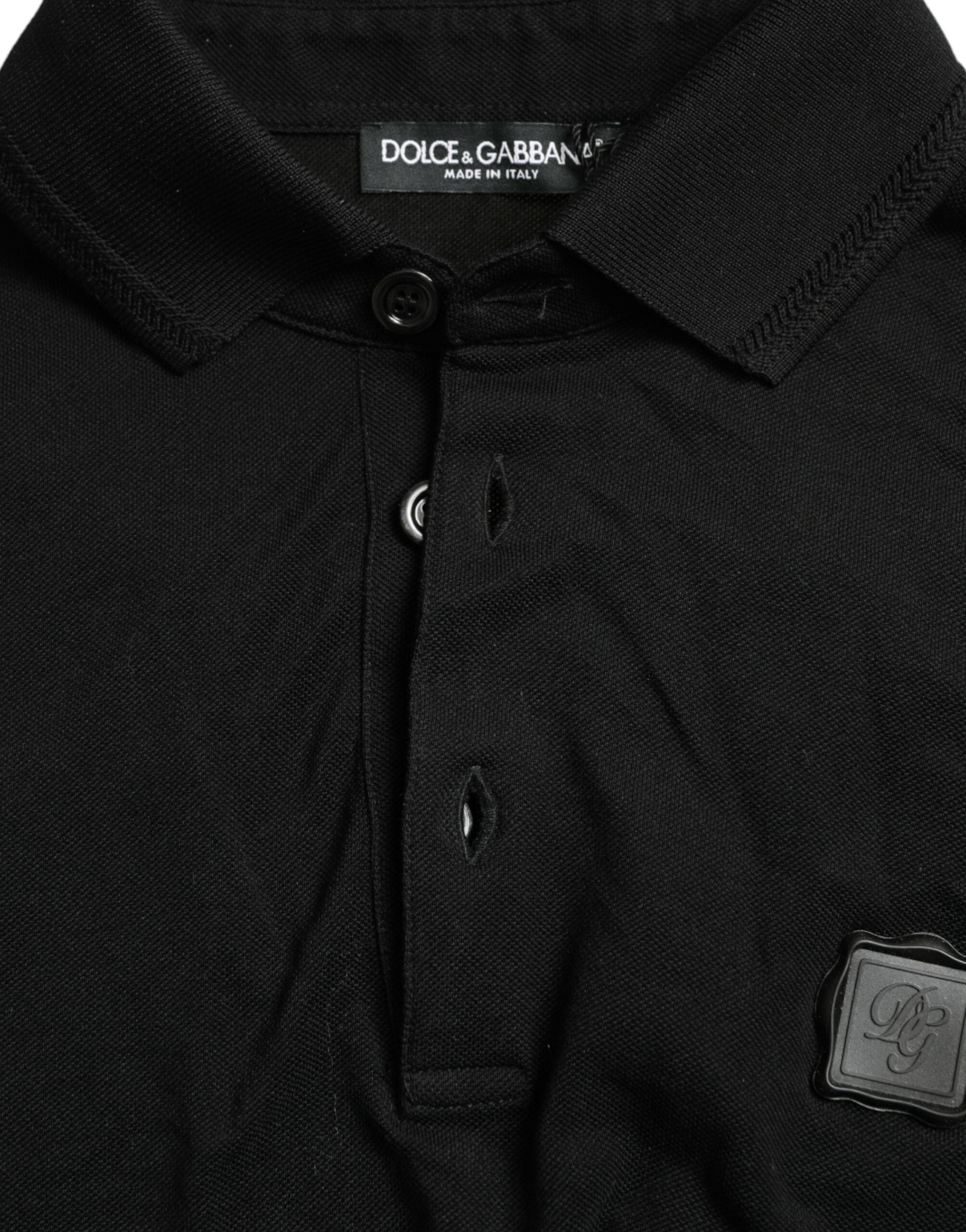 Dolce & Gabbana Black Logo Collared Short Sleeve T-shirt -   -  Dolce & Gabbana.