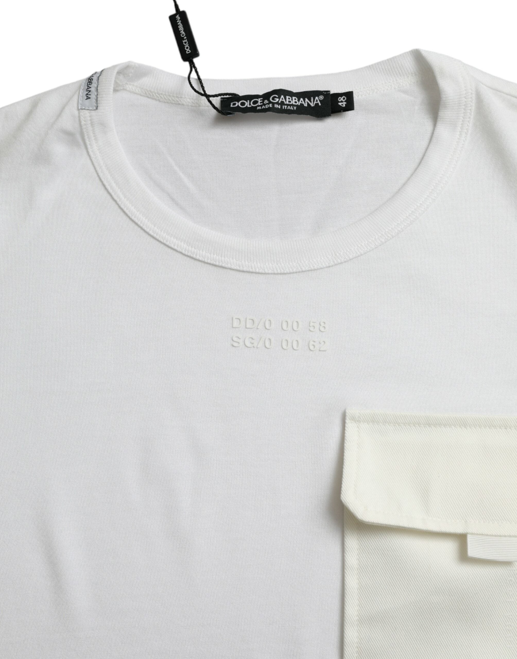 Dolce & Gabbana White Cotton Pocket Short Sleeves T-shirt -   -  Dolce & Gabbana.